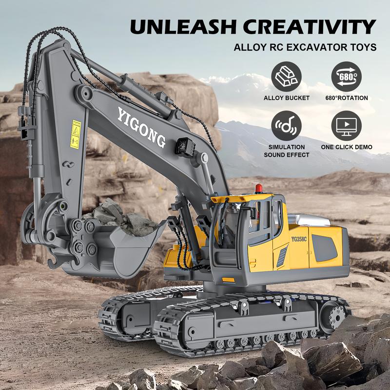 Glamgo Remote Control Car 1:20 Scale Children's Toy Excavator Remote Control Car