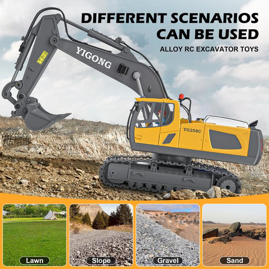 Glamgo Remote Control Car 1:20 Scale Children's Toy Excavator Remote Control Car